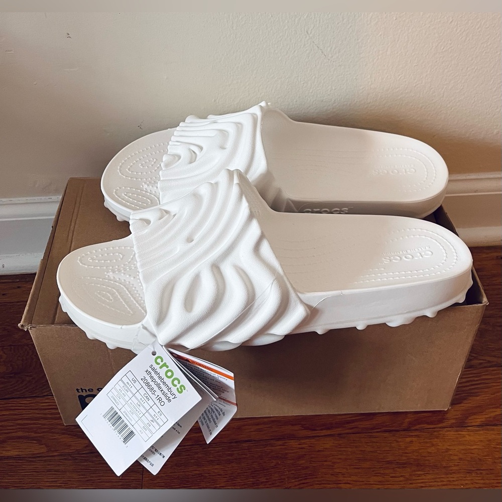 Crocs X Salehe Bembury Pollex Slide Mayo White Cloud 208685-1RO Men Size 9 & 11 - Picture 3 of 8